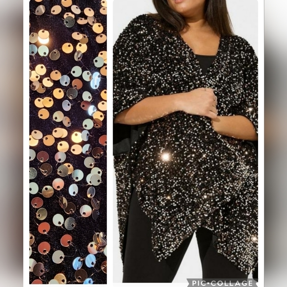 🆕️✨️GOLD SEQUINED RUANA✨️